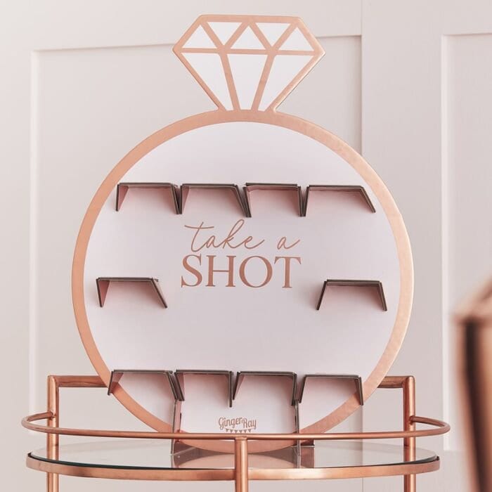 Blush & Rose Gold Hen Party Shot Drinks Holder - Hen Party Decorations - Bachelorette Party Decor - Bridal Shower Decor - Bridal Party