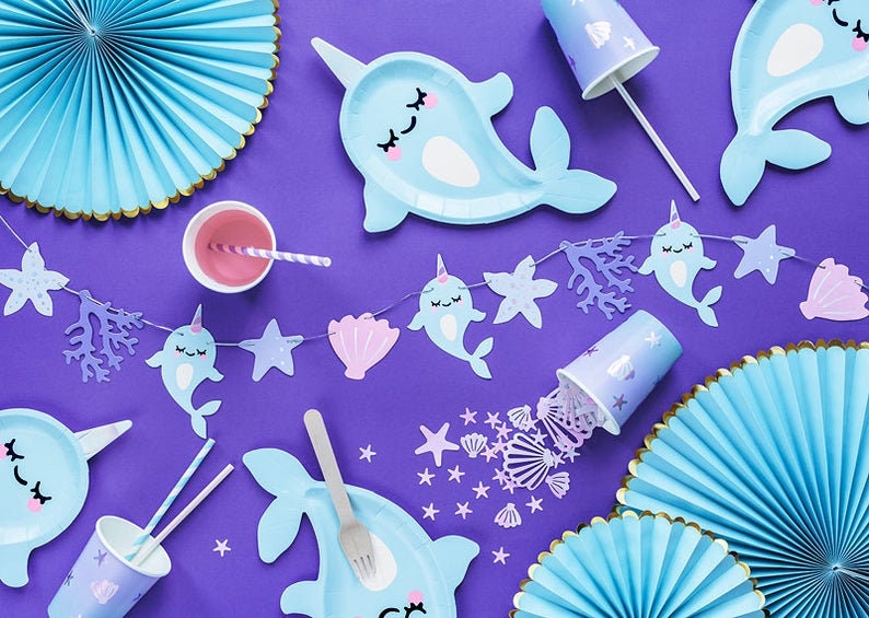 Iridescent Confetti - Iridescent Seashells and Starfish - Mermaid party decor -Narwhal Party Supplies-Party table decorations -Under the sea