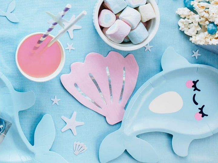 Iridescent Popcorn Boxes - Narwhal Popcorn Boxes - Mermaid party decor - Iridescent Seashell Boxes - Party decorations - Under the sea