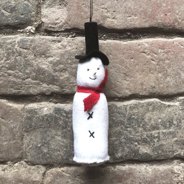 Snowman Decoration - Medium Felt Hanging Snowman - Christmas Ornament - Christmas Gift - Christmas Decorations - Holiday Decor-Xmas Homeware