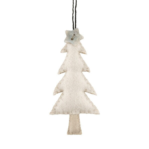 Christmas Tree Decoration - Small Cream Felt Hanging Christmas Tree - Christmas Ornament -Christmas Decorations -Holiday Decor-Xmas Homeware