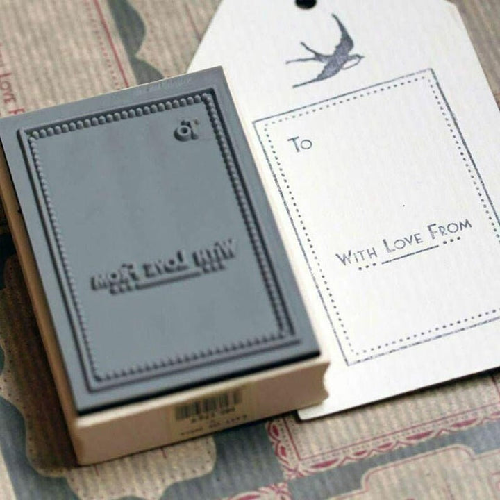 Rubber Stamp - To ... With Love From Stamp - Wooden Rubber Craft Stamp - Christmas Craft - Wedding Favours-DIY Gift Tags & Wrap-Scrapbooking