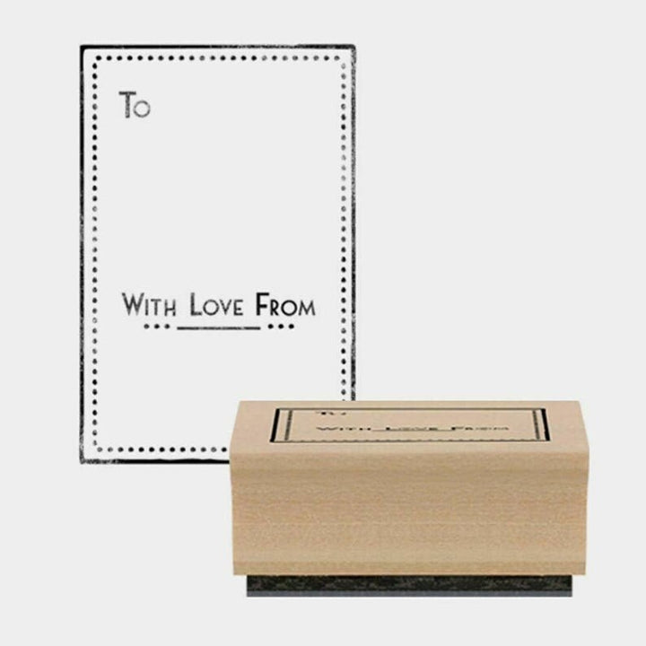 Rubber Stamp - To ... With Love From Stamp - Wooden Rubber Craft Stamp - Christmas Craft - Wedding Favours-DIY Gift Tags & Wrap-Scrapbooking