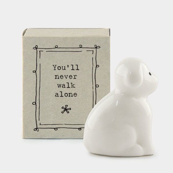 Porcelain Dog Matchbox Gift - Birthday Present - Gift For Friend - Friendship Gifts - You'll Never Walk Alone - East Of India