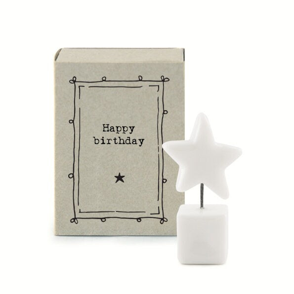 Porcelain Star Matchbox Gift - Happy Birthday - Birthday Present - Gift For Friend - Friendship Gifts - Keepsake Token - East Of India