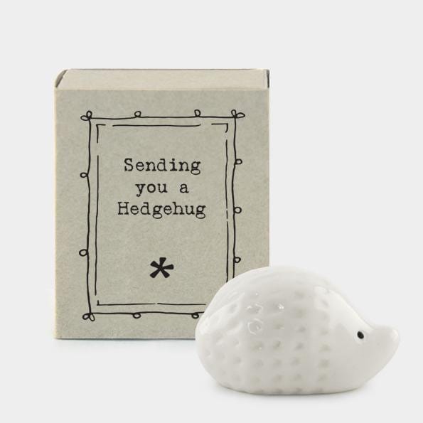 Porcelain Hedgehog Matchbox Gift - Sending You A Hedgehug - Birthday Present - Gift For Friend - Friendship Gifts - East Of India