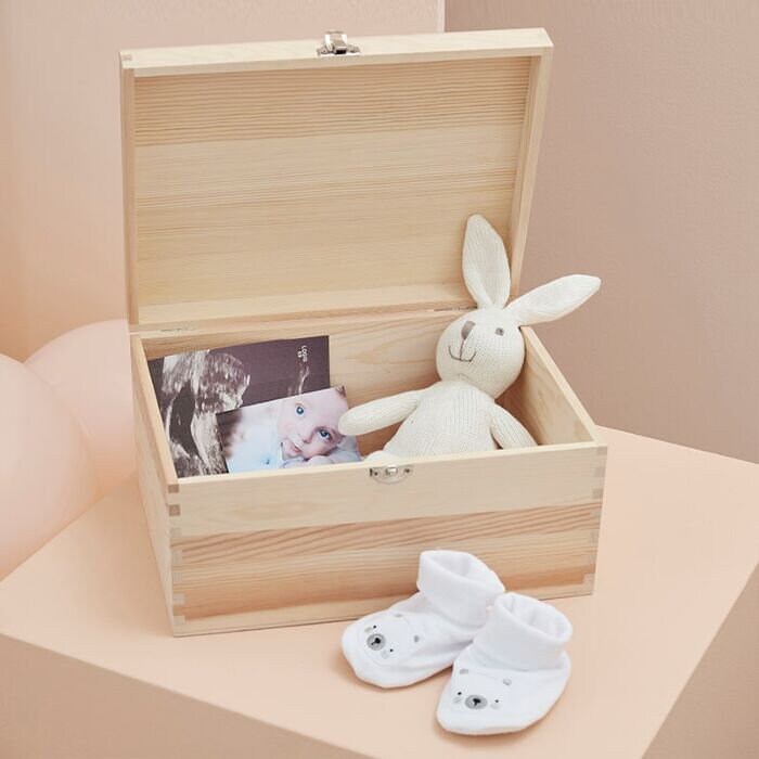 Wooden Baby Memory Keepsake Box - Wooden Memory Box - Baby Shower Gift - Baby Shower Keepsake - New Mum Gift - Baby In Bloom