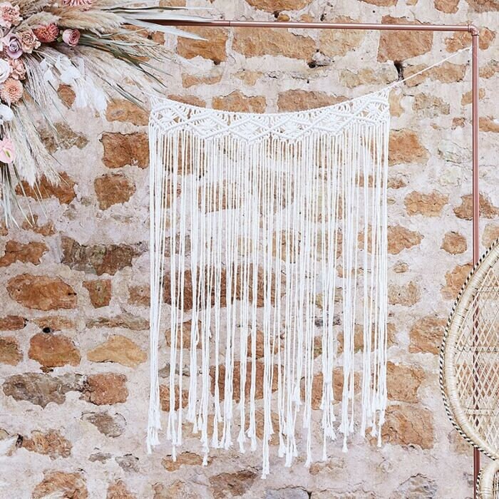 Macrame Wall Hanging Backdrop - Boho Wedding Decoration - Wedding Photo Backdrop - White Macrame Backdrop - Rustic Decor