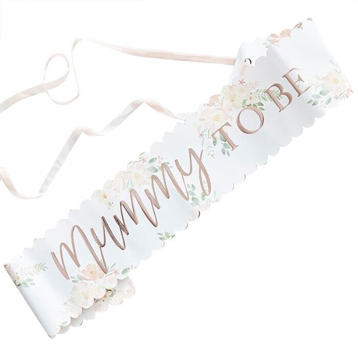 Mummy To Be Sash - Rose Gold & Floral 'Mummy To Be' Baby Shower Sash - Baby Shower Gift - Mum to be gift - Gender reveal - Baby In Bloom