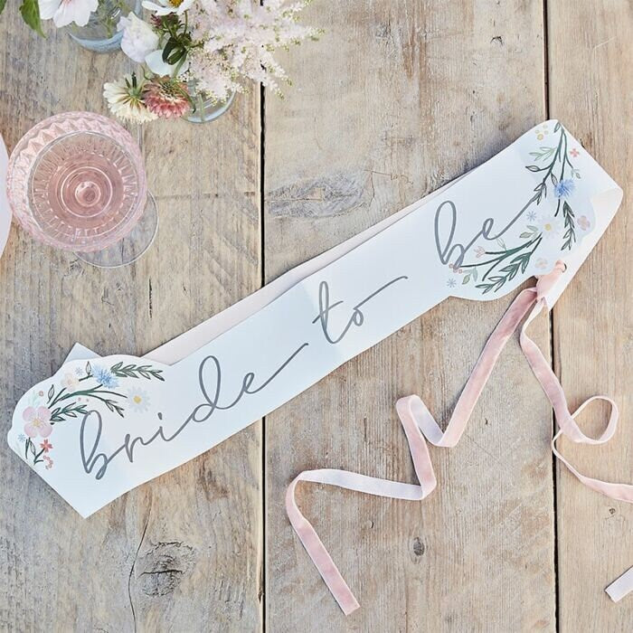 Bride To Be Sash - Boho Floral Bride To Be Sash - Team Bride Floral Hen Sash - Bachelorette Sash - Hen Party Sashes - Bridal Shower Sash