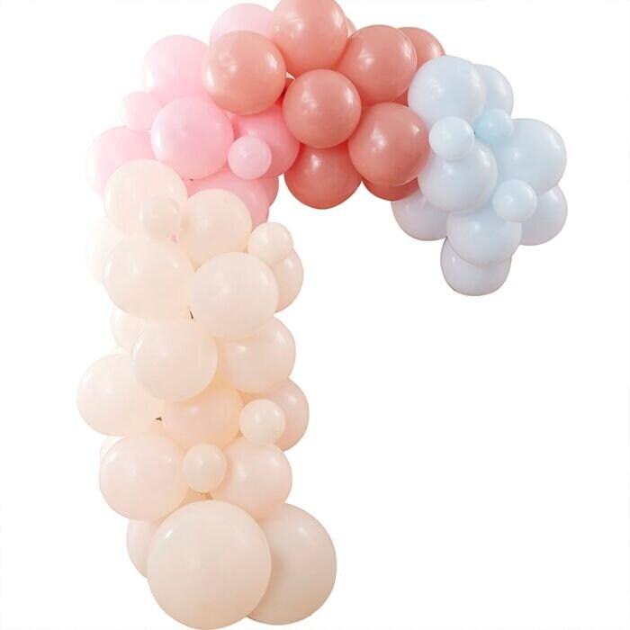 Pastel Balloon Arch Kit - Muted Pastel Rainbow Balloon Garland - Hen Party Balloon Garland - Peach & Pink Balloons - Party Decorations