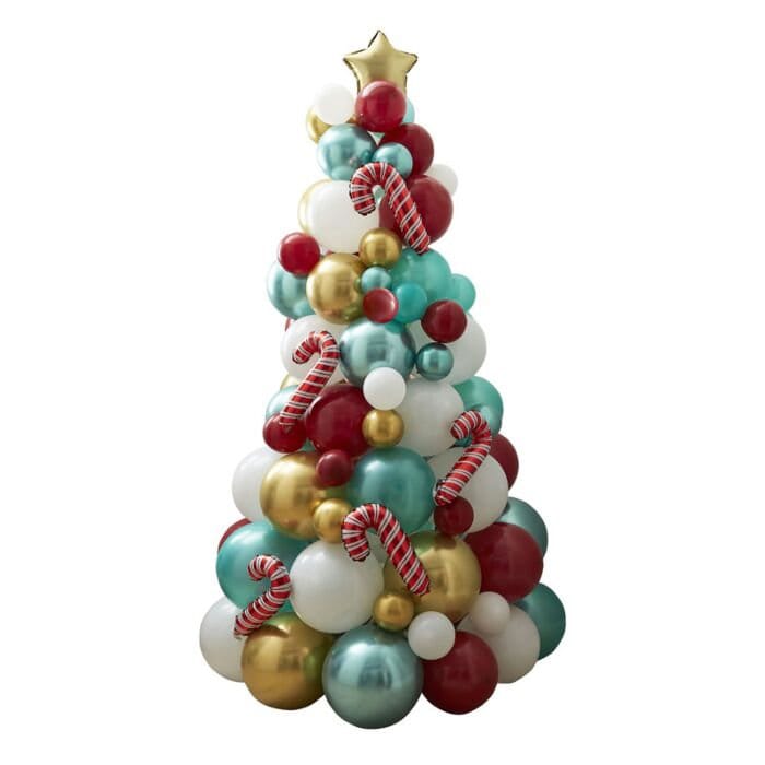 Balloon Christmas Tree - Candy Cane Balloon Tree Kit - Christmas Decorations - Alternative Christmas Tree-Xmas Balloons-Christmas Photo Prop