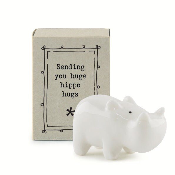 Hippo Matchbox Gift - Birthday Present - Gift For Friend - Friendship Gifts  - Sending You Huge Hippo Hugs - Thinking Of You - East Of India