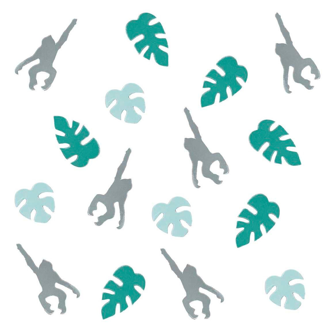 Leaf & Monkey Table Confetti - Wild Animal Party Table Scatters  - Kids Jungle Safari Party Theme - Party Table - Birthday Party Decorations