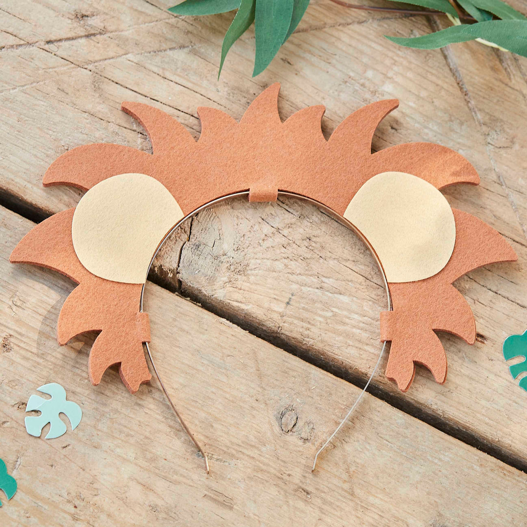 Lion Headband - Wild Animal Party Accessory - Kids Jungle Safari Party Theme - Animal Birthday Party Decorations - Party Photo Prop