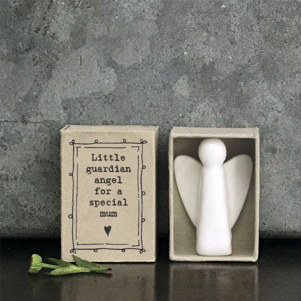 Porcelain Guardian Angel Matchbox Gift - Birthday Present - Gift For Friend-Friendship Gifts-Little Guardian Angel Special Mum-East Of India