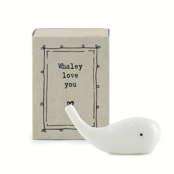 Porcelain Whale Matchbox Gift - Birthday Present - Gift For Friend - Whaley Love You - Valentines Gift - Thinking Of You - East Of India