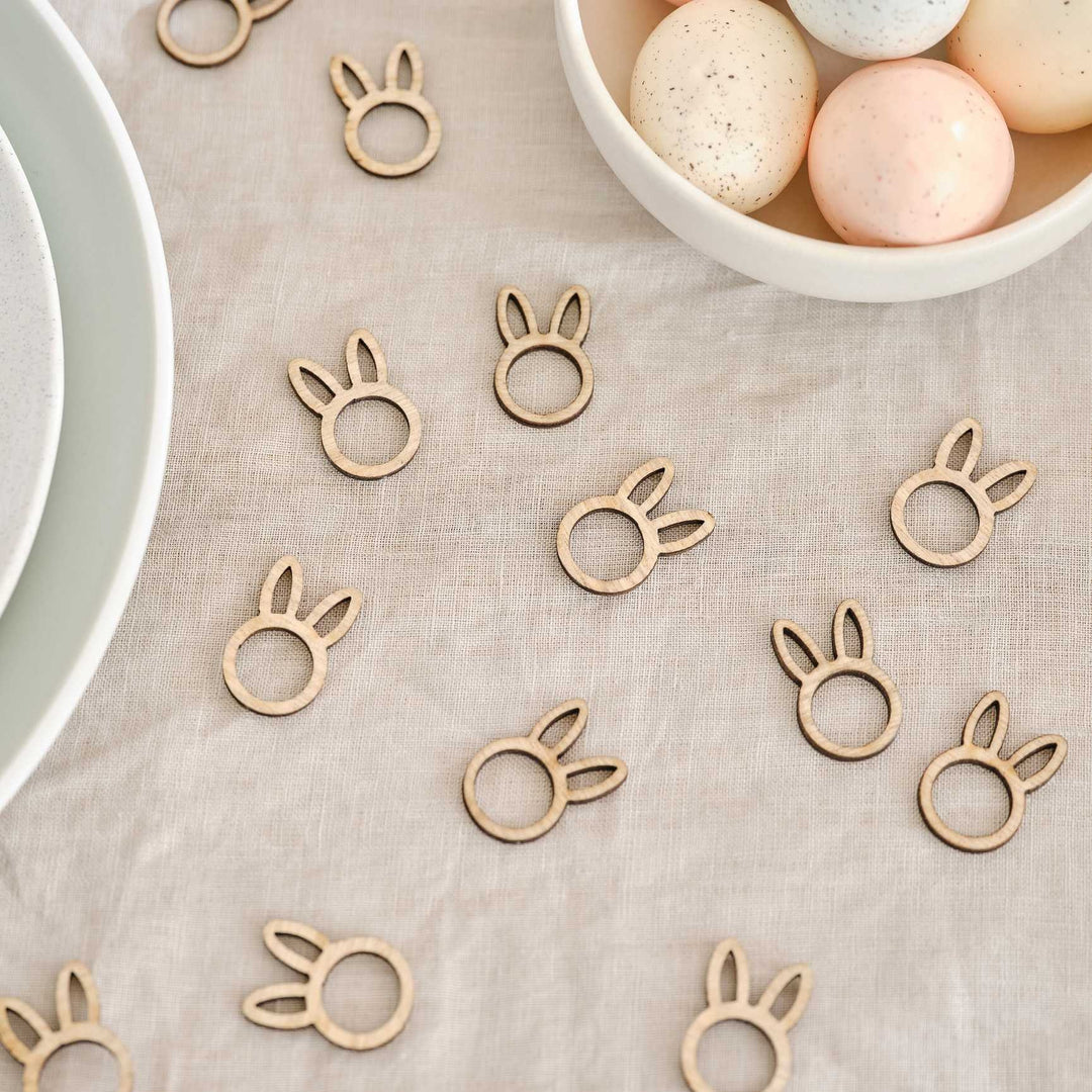 Wooden Easter Bunny Table Confetti - Easter Party Decorations - Easter Table Decorations - Wooden Bunnies - Dinner Party - Easter Backdrop