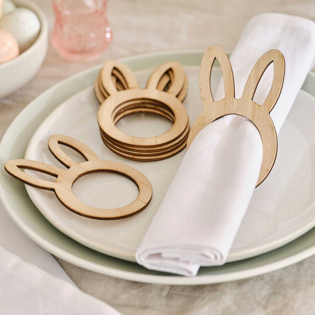 Wooden Easter Bunny Napkin Rings - Party Place Settings - Easter Napkin Rings - Easter Table Decorations - Easter Party Decorations