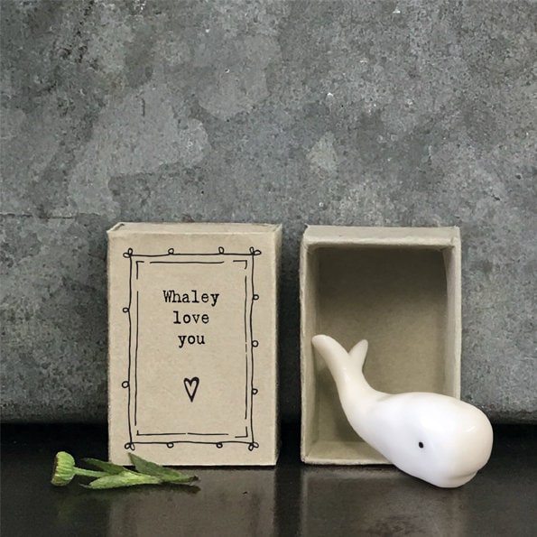 Porcelain Whale Matchbox Gift - Birthday Present - Gift For Friend - Whaley Love You - Valentines Gift - Thinking Of You - East Of India