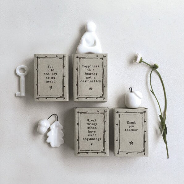 Porcelain Buddha Matchbox Gift - Happiness Is a Journey Not A Destination - Gift For Friend - Small Keepsake For Older Kids - East Of India
