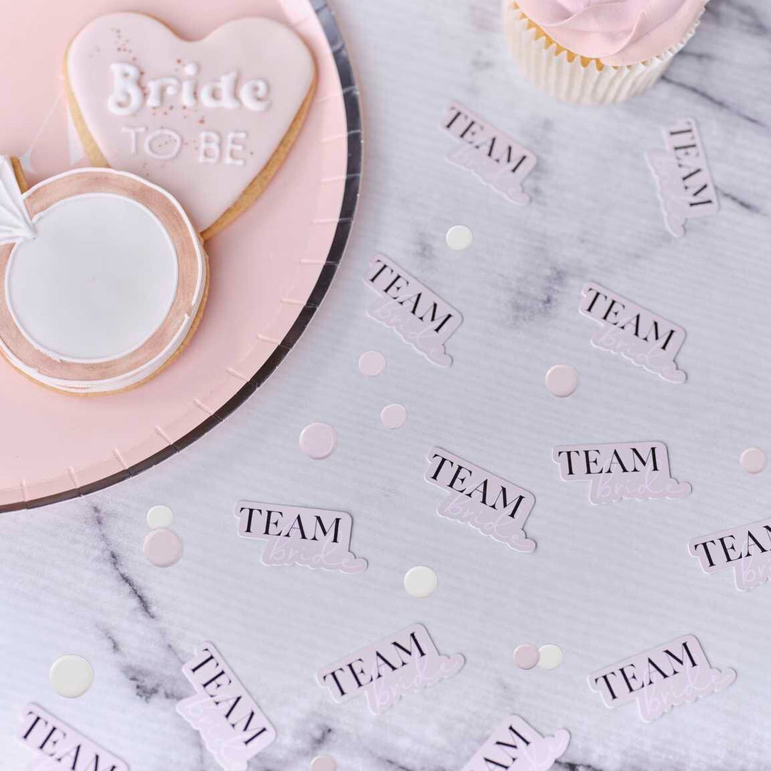 Team Bride Hen Party Confetti - Pink & Black Hen Party Confetti - Bridal Shower Party Confetti - Hen Night Table Confetti