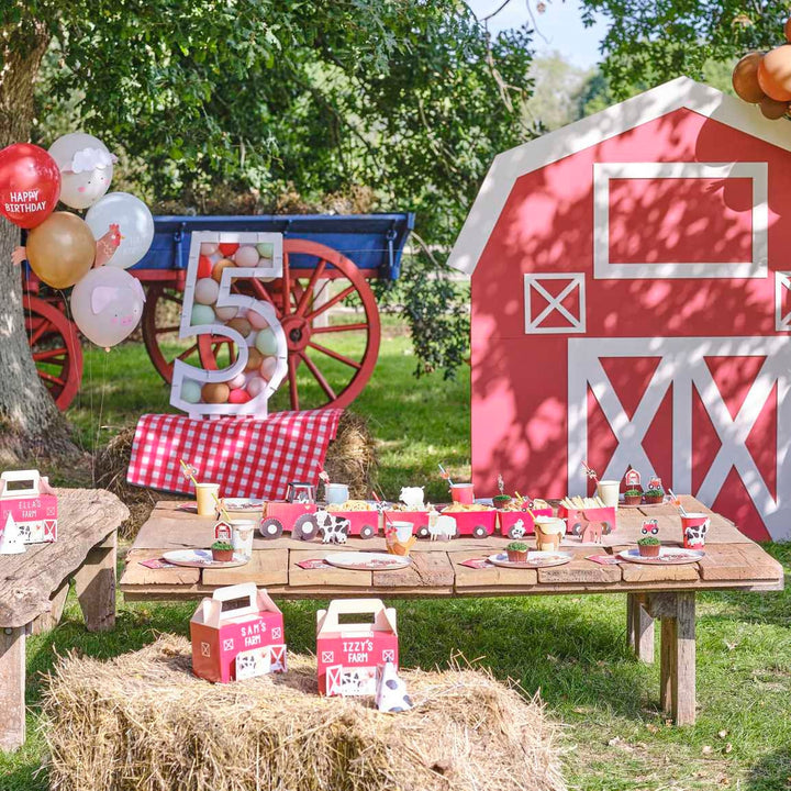 Custom Farm Party Box - Kids Birthday Party Favour Boxes - Barn Party Food Boxes - Farm Gift Box-Farmyard Birthday Party Favor Box-Pack Of 5