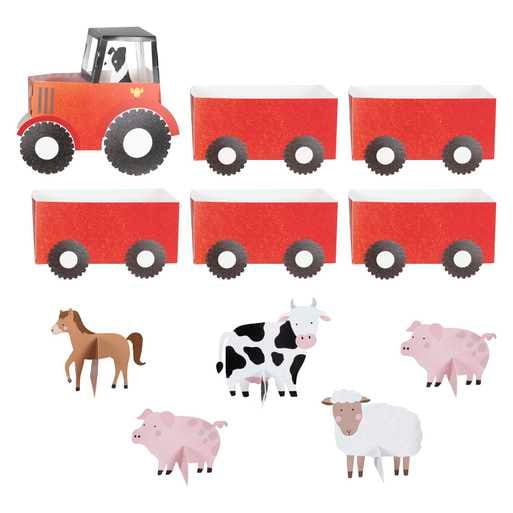 Farm Animals Tractor Party Food Stand - Birthday Party Table Decorations - Kids Birthday Party Buffet Decorations - Barnyard Party Supplies