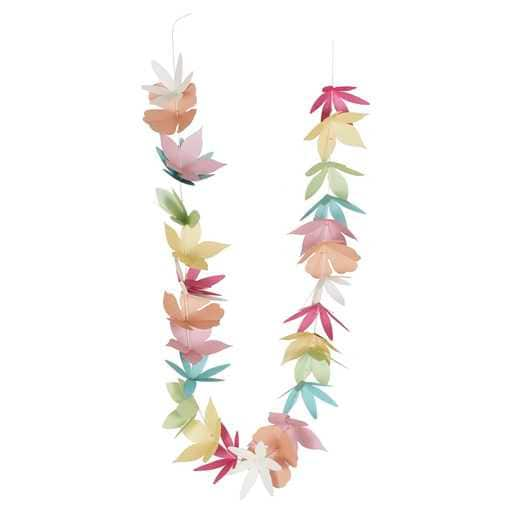 Hawaiian Tiki Paper Flower Garland Tropical Flower - Lei Flower Garland - Summer BBQ - Birthday Party Decorations - Party Photo Props