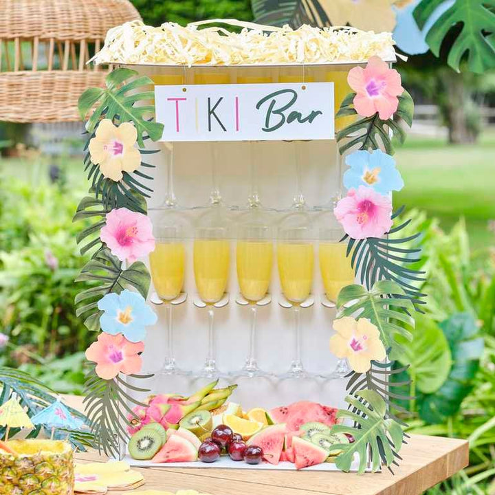 Hawaiian Tiki Bar Drinks Stand With Grazing Treat Board - Hawaiian Party Food Display - Tropical Party Table Centrepiece -Tropical BBQ Party