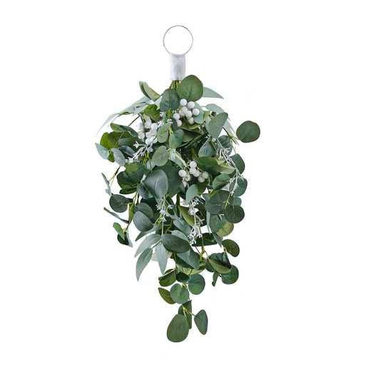 Eucalyptus and White Berries Christmas Door Swag - Christmas Wreath - Artificial White Christmas Door Wreath - Holiday Decor