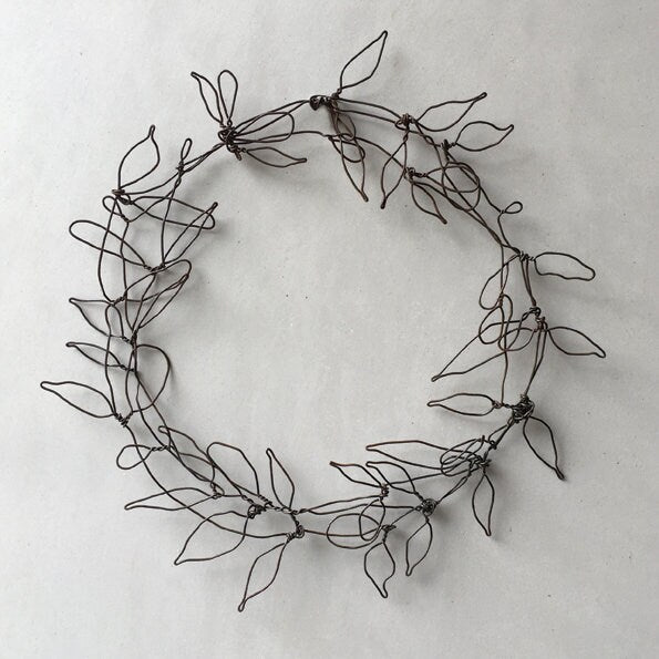 Wire Wreath - Christmas Hanging Decoration - Dark Wire Leaf Wreath - Christmas Wreaths - Christmas Decorations - Holiday Decor Wreaths