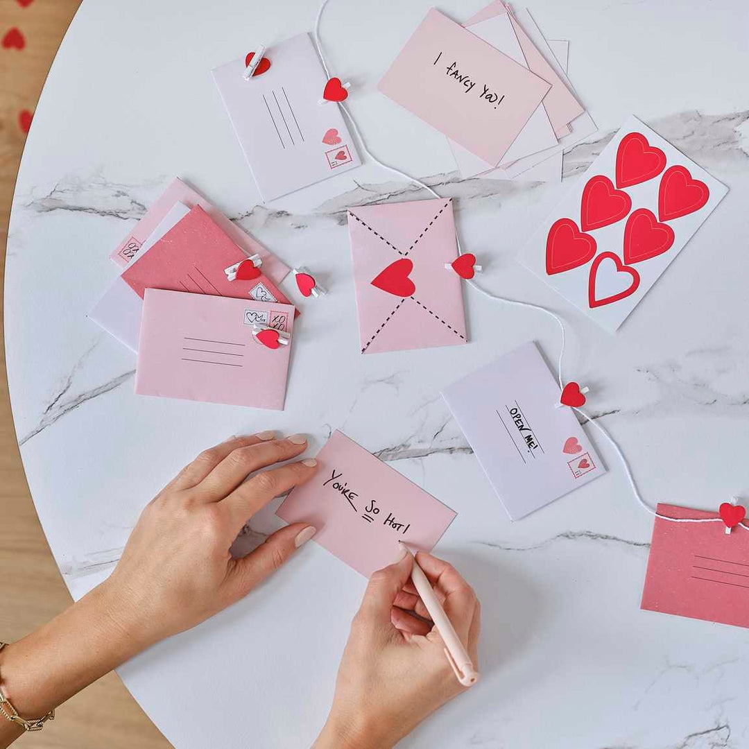 Valentine's Love Note Bunting - Valentines Decorations - Reasons Why I Love You - Personalised Bunting - Red Heart Garland