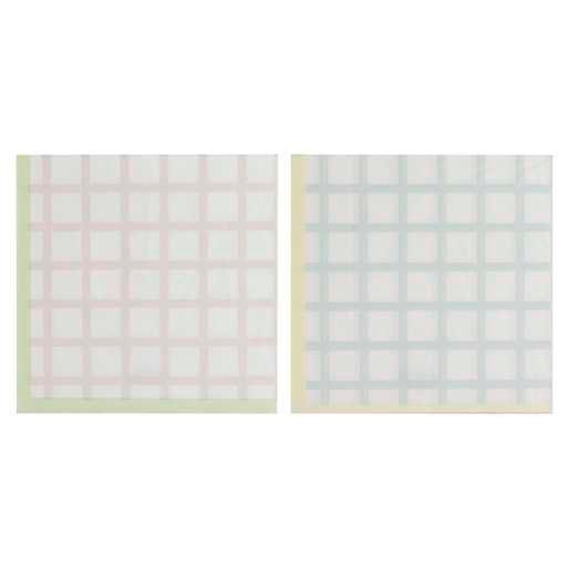 Pastel Gingham Paper Napkins - Picnic Napkins - Easter Napkins-Birthday Napkins-Baby Shower-Hen Party Napkins-Afternoon Tea Party-Pack Of 16