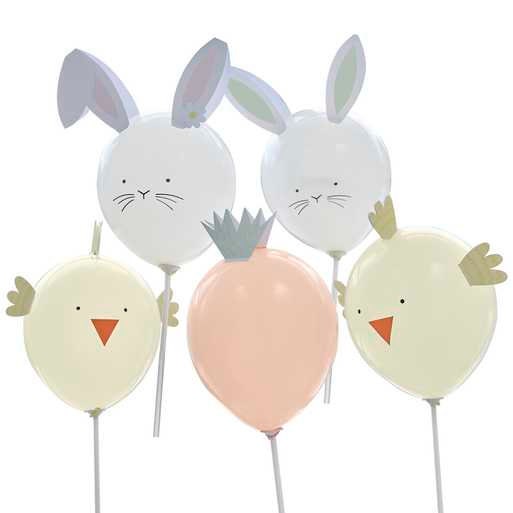 Easter Bunny & Chick Balloon Bundle - Pastel Easter Party Decorations - Easter Backdrop Balloons - Easter Egg Hunt Decorations - Pack Of 5