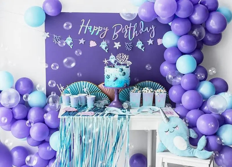 Light Blue Foil Door Curtain - Party Photo Backdrop - Blue Fringe Curtain - Narwhal Party decorations - Under The Sea