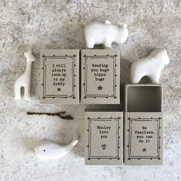 Porcelain Giraffe Matchbox Gift - Birthday Present - Father's Day Gift - I Will Always Look Up To My Daddy - Gift For Dad - East Of India
