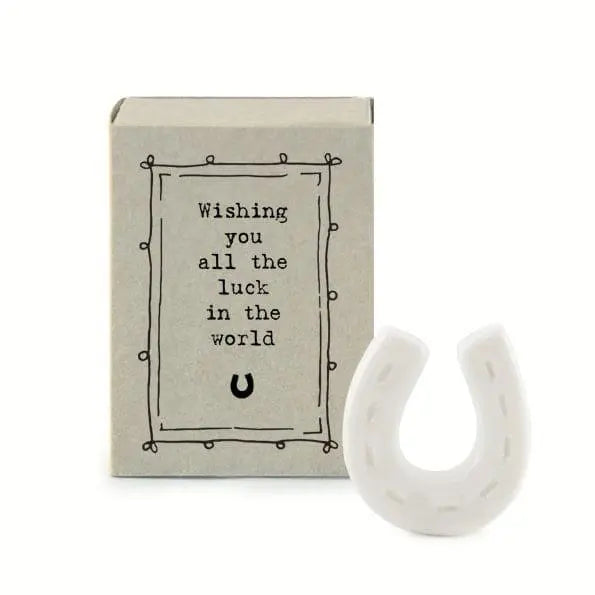 Porcelain Horseshoe Gift Matchbox - Lucky Horseshoe - Birthday Present - Gift For Friend - Friendship Gifts - Wishing You Luck-East Of India