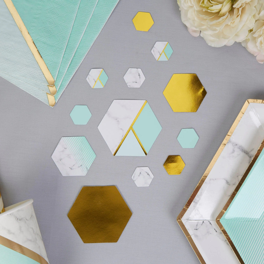 Mint and gold table confetti - Table scatters - Hen party decorations - Birthday decorations - Party decorations - Party tableware