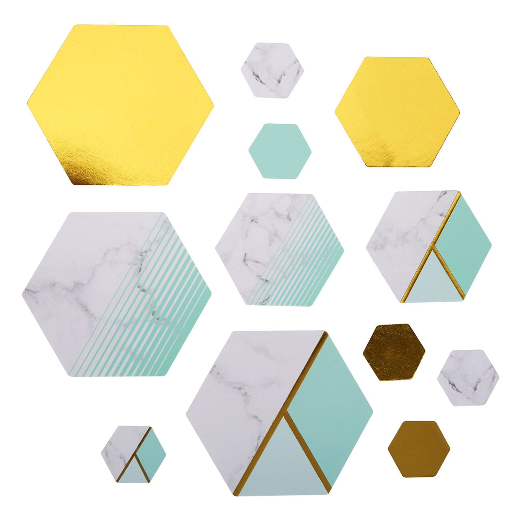 Mint, Gold & Marble Table Scatters - Colour Block Mint Neviti