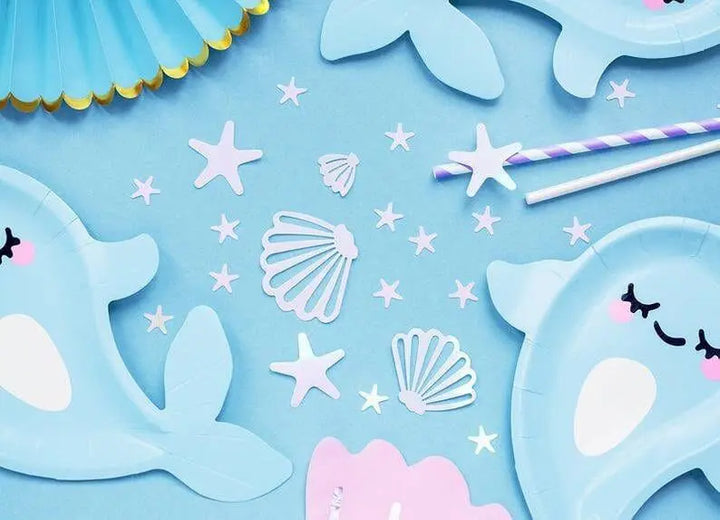 Narwhal Paper plates - Blue & Iridescent Narwhal Party Paper Plates - Mermaid party - Narwhal Party Supplies - Party decorations - Pack of 6