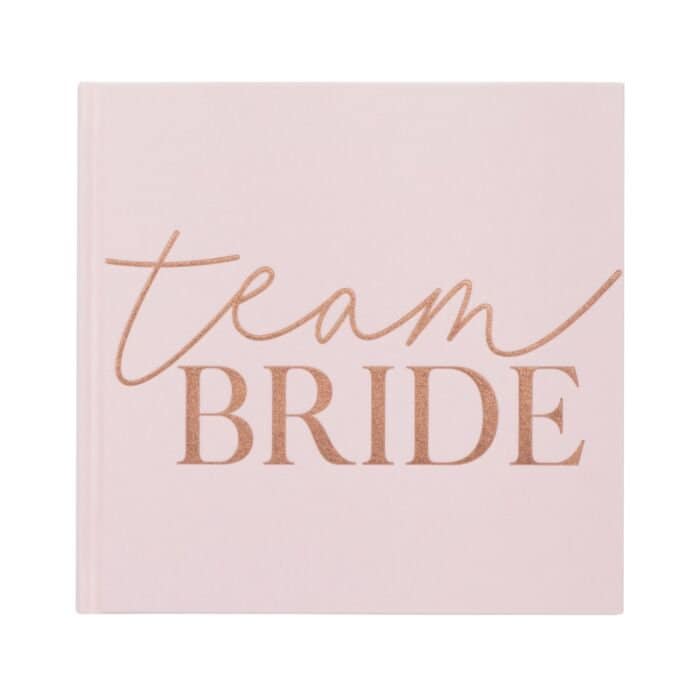 Team Bride Guest Book - Blush Pink & Rose Gold Hen Party Guest Book - Messages For The Bride To Be -Hen Party Photo Album-Bridal Shower Book