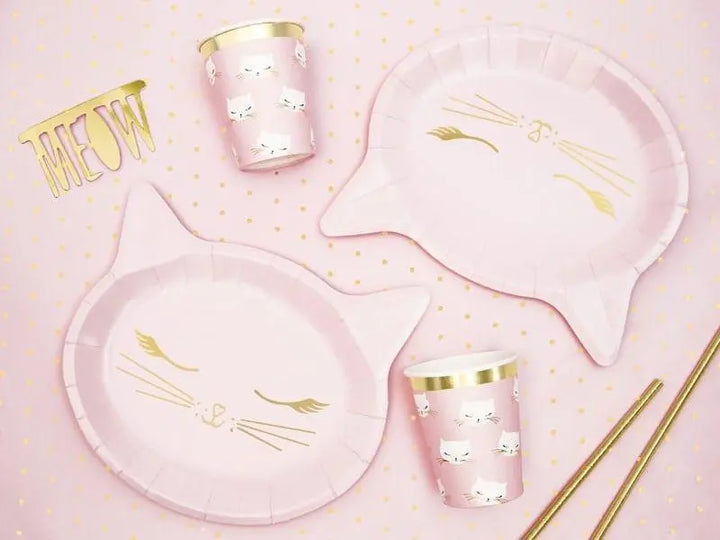 Cat Balloon - Pink Kitten Foil Balloon - Kitten Party Balloons - Meow Party - Kitty Cat Helium Balloon - Pink & Gold Balloon