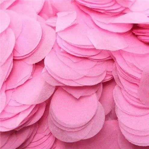 Baby pink tissue paper round circle balloon confetti pieces
