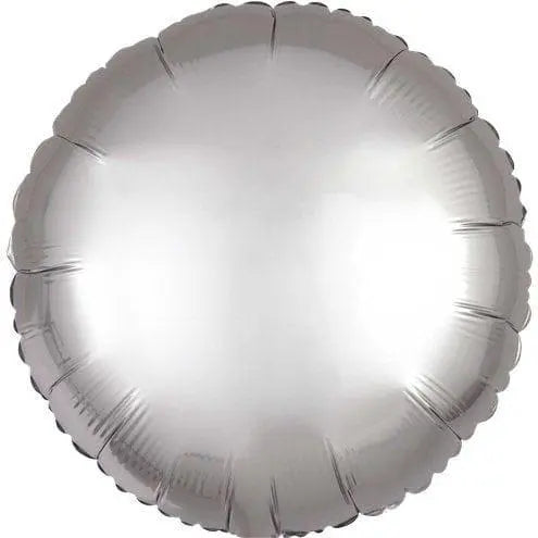 Platinum Silver Satin Round 18" Foil Helium Balloon