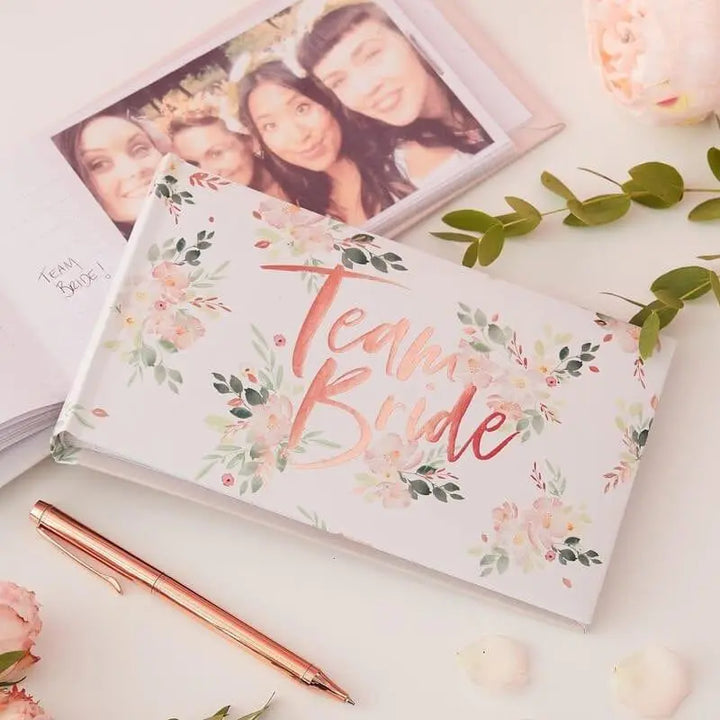Team Bride Photo Album - Rose Gold Floral Photo Album - Hen Party Photos