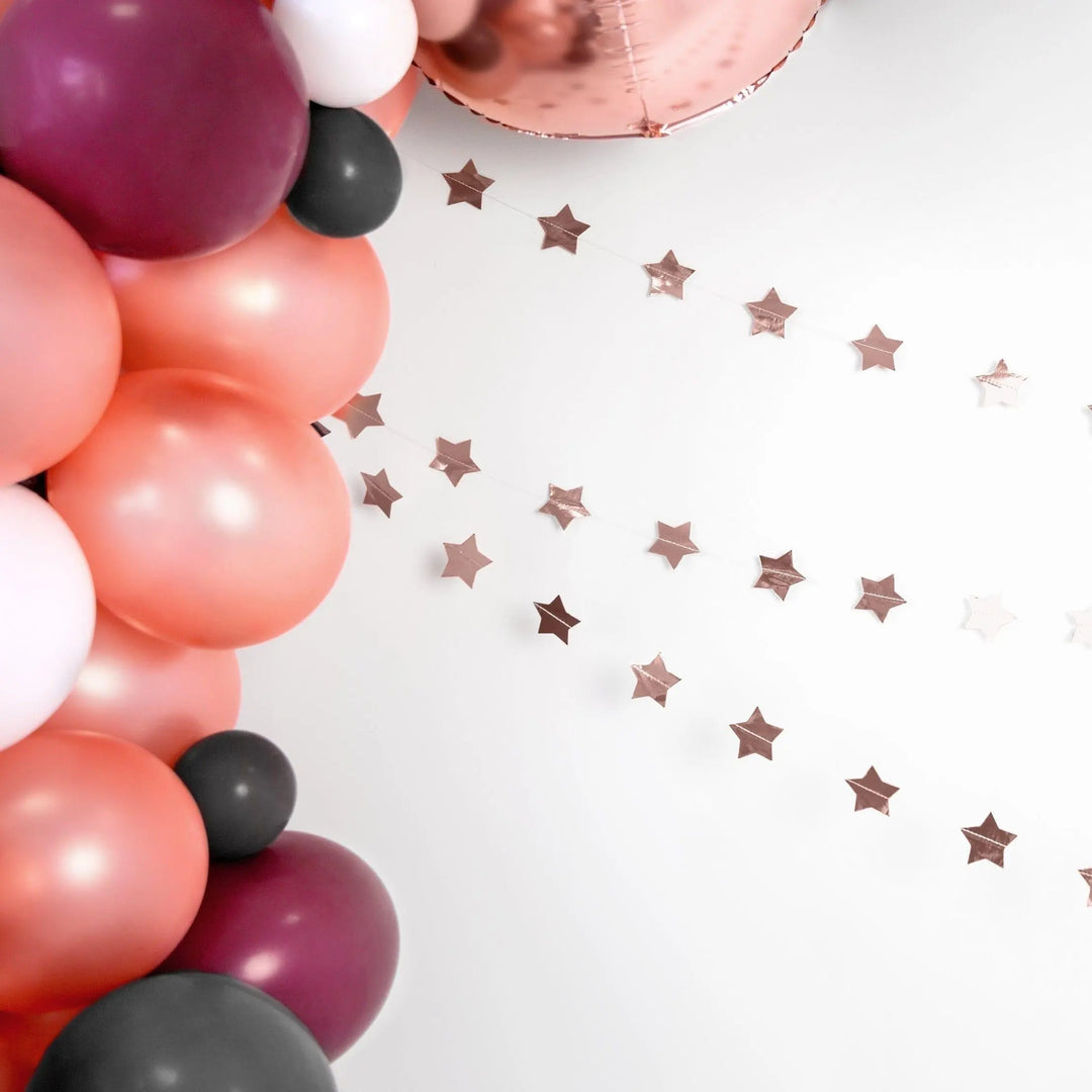 Rose Gold Star Garland - Rose Gold Christmas Decorations - Rose Gold Party Decorations - New Year's Eve - Baby Shower - Birthday Party Decor