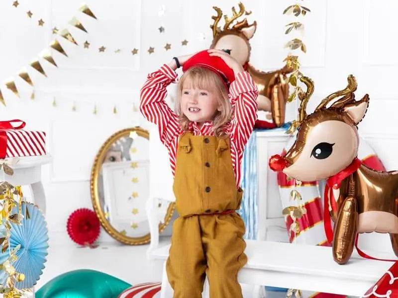 Rudolph Reindeer Balloon - Christmas Helium Balloon - Xmas Party Decorations - Seasonal Holiday Decor