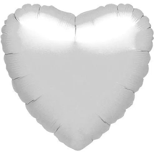 Silver Metallic Heart Shaped 18" Foil Helium Balloon