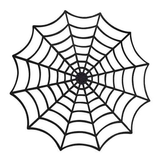 Spider Web Halloween Placemats - Black Spiderweb Place Settings - Halloween Party Decorations - Reusable Fabric Placemats - Pack of 4